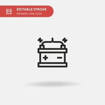 Car Battery Simple vector icon. Illustration symbol design template for web m Stock Illustration