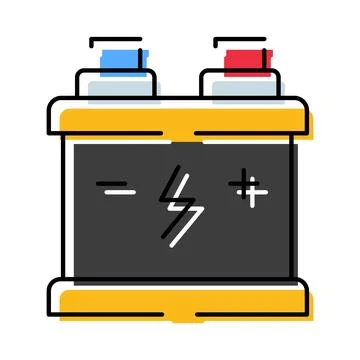 Car battery supplying power and starting vehicle engine イラスト素材