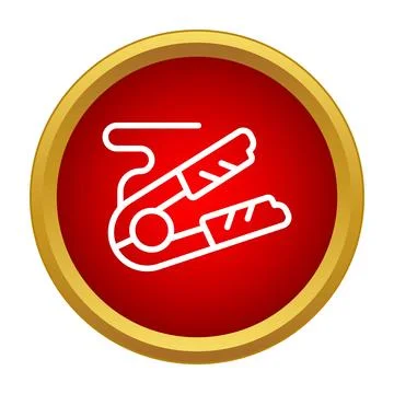 Car battery terminal cable clamp flat icon Stock Illustration