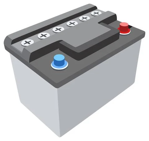 Car battery vector drawing on isolated background object transportation power Stock Illustration