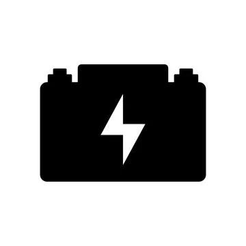 Car battery vector icon on white background Stock Illustration