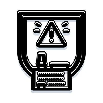 Car battery warning light indicator with exclamation point Stock Illustration