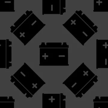 Car battery web icon. flat design. Seamless gray pattern. Illustrazione stock