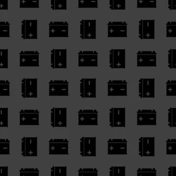 Car battery web icon. flat design. Seamless gray pattern. Illustrazione stock