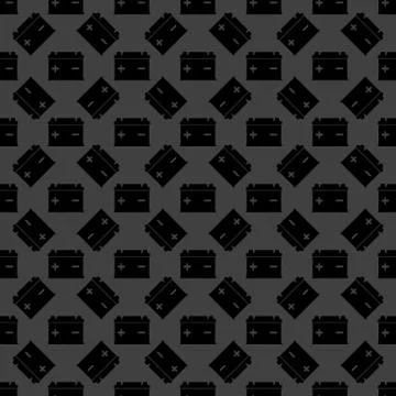Car battery web icon. flat design. Seamless gray pattern. Stock Illustration