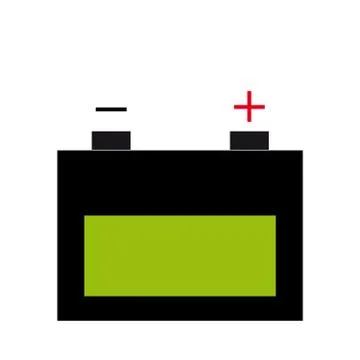 Car battery on white background. Stock Illustration
