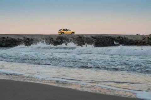 Car on the Beach Stock Photos