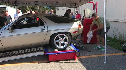 Car being tested on dynamometer 스톡 동영상 58557966