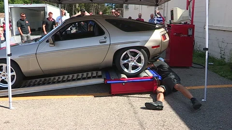 Car being tested on dynamometer 스톡 동영상 58557980