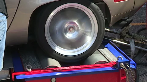 Car being tested on dynamometer 스톡 동영상 58558082