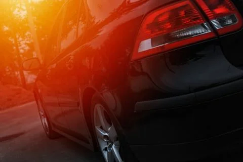 The car is black Stock Photos