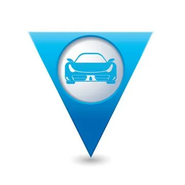 Car BLUE triangular map pointer 스톡 일러스트