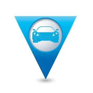 Car BLUE triangular map pointer Stock Illustration