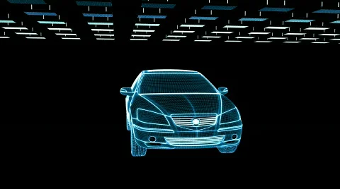 Car blueprint sketch, loop, Alpha included Stock Footage 831310