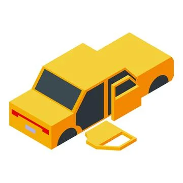 Car body assembling process in automobile production line Stock Illustration