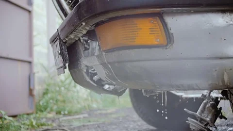 The car body is covered with a layer of foam washing solution. Stock Footage 78851497