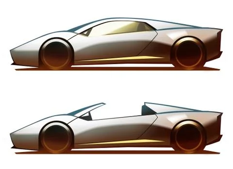 Car Body Mid-Engine Coupe &amp; Roadster Illustrazione stock