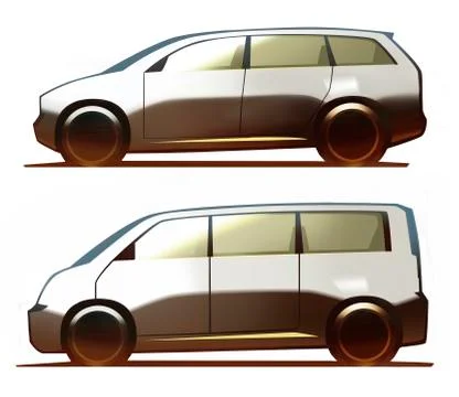 Car Body Minivan &amp; Microbus Illustrazione stock