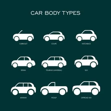 Car body type vector flat style illustration icon Stock Illustration