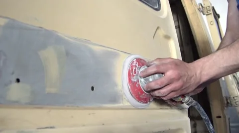Car body work auto repair paint after the accident. Stock Footage 63391622