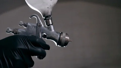 Car body workshop paint spray close up slow motion Stock Footage 102300739