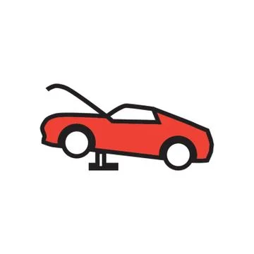 Car With Bonnet Open Illustrazione stock