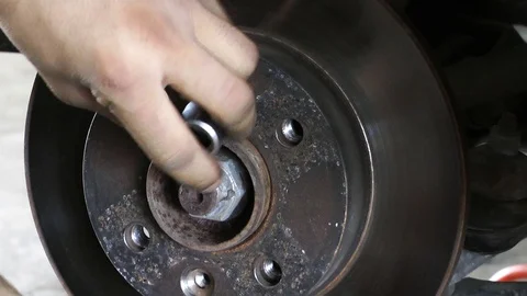 Car Brake Disc Disassembly Stock Footage 93536162