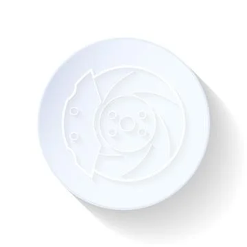 Car brake discs thin lines icon Stock Illustration