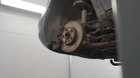 Car brake disk on the lift Stock Footage 102984992