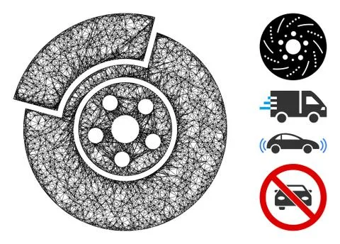 Car Brakes Web Vector Mesh Illustration 库存插图