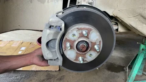 Car break pad replacement Video stock 159015589