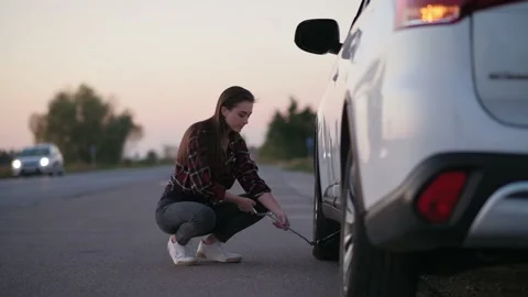 Car breakdown on road. Video stock 162121427