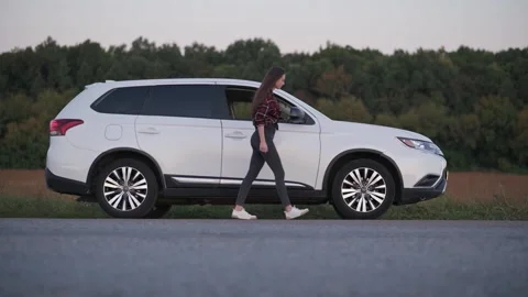 Car breakdown on road. Stock Footage 257803016