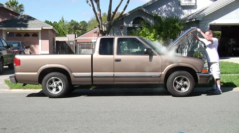 Car breakdown with smoke 3 Stock Footage 36031943