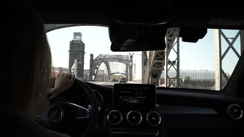 Car on the bridge. Stock Footage 150108016