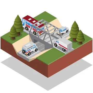 The car bridge. Stock Illustration