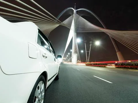 Car on bridge Stock-Fotos