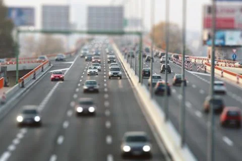 Car on the bridge Foto stock