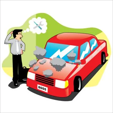 Car broke down 스톡 일러스트