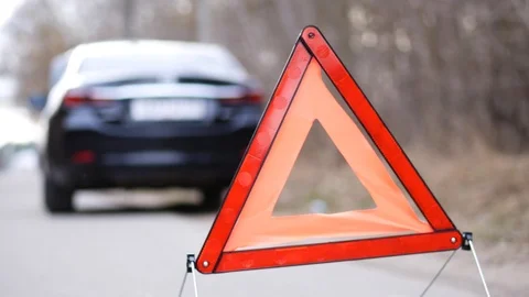 The car broke down on the road Stock Footage 126046309