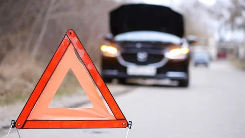 The car broke down on the road Stock Footage 126046322