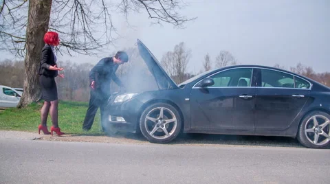 Car Broke Down On The Side Of Road Footage 50784303