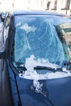 Car broken wind shield Stock Photos