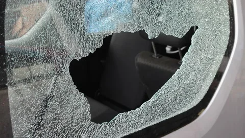 Car Burglary Broken Window Video stock 184983429