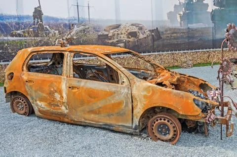 Car burned Stock Photos