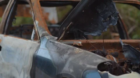 Car burnt out 3 Video stock 66254924