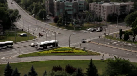 CAR, BUS, PEOPLE, BUSY INTERSECTION, DAY, TIME LAPSE Stock Footage 40810709