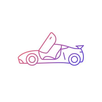 Car with butterfly doors gradient linear vector icon Stock Illustration
