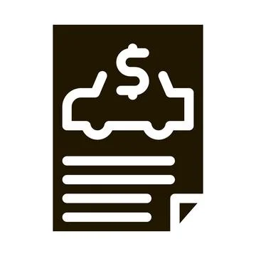Car Buy Document Icon Vector Glyph Illustration Stock Illustration