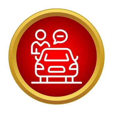 Car buying refusal icon with speech bubble Stock Illustration
